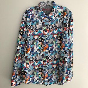 ROBERT GRAHAM Men's Long Sleeve Button Down Shirt - Size XL